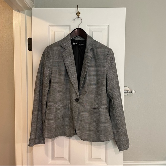 Zara Check Tailored Blazer Jacket US 6 - Picture 6 of 12